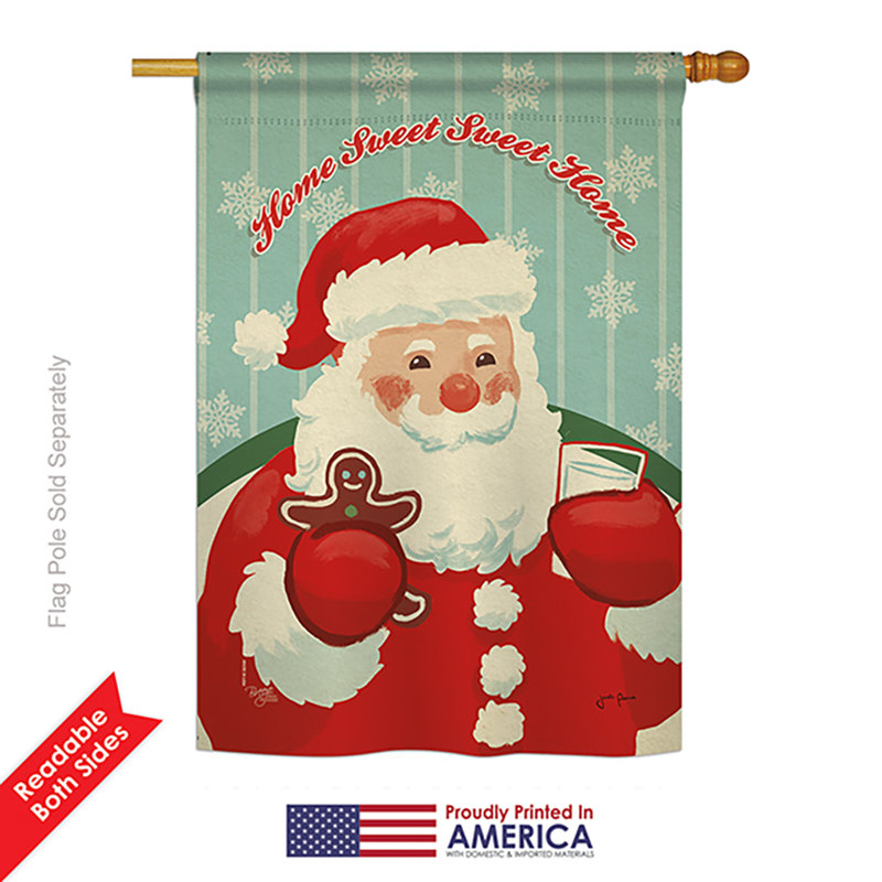 40 x 28 po en polyester doux à l’hiver père noël à 2 côtés american home drapeau maison