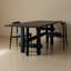 Table de salle à manger de style nordique en bois massif noir-107770388