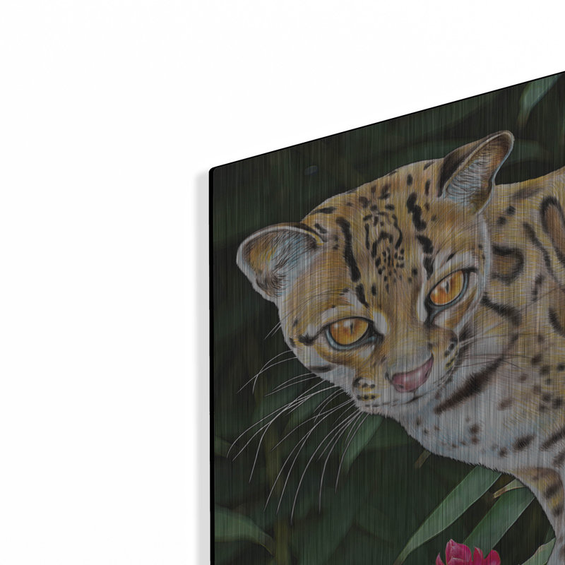 «Margay» par Tim Jeffs, art mural en métal, H 24 po x l 36 po
