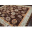 Tapis beige / brun en laine noué à la main de conception unique 9 pi 2 po x 12 pi 1 po Gaije