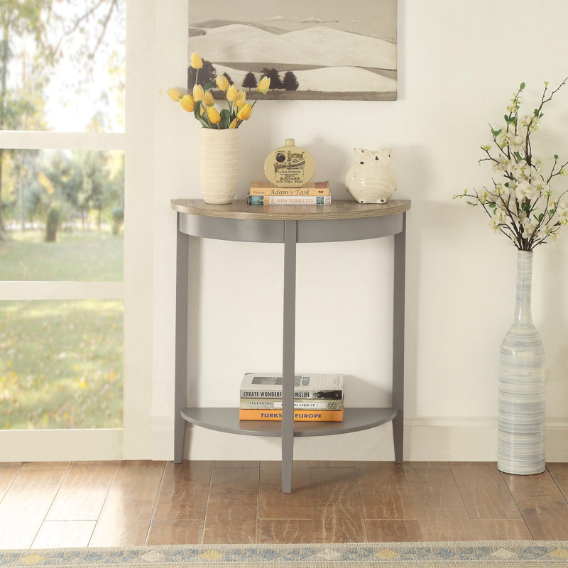 Modern Console table, Gray,Oak