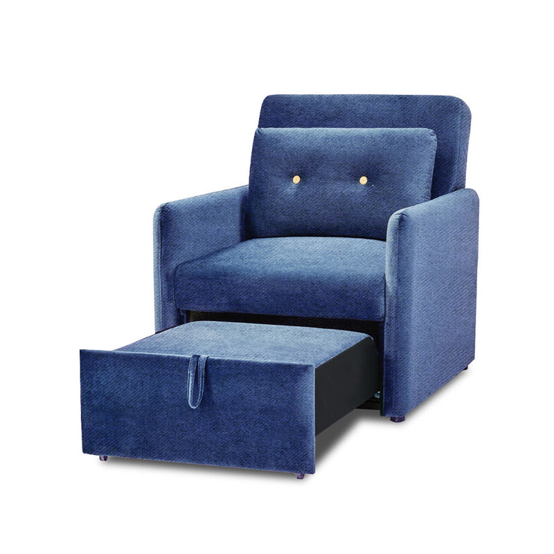 Melany Velvet Wide Tufted Armchair and Ottoman