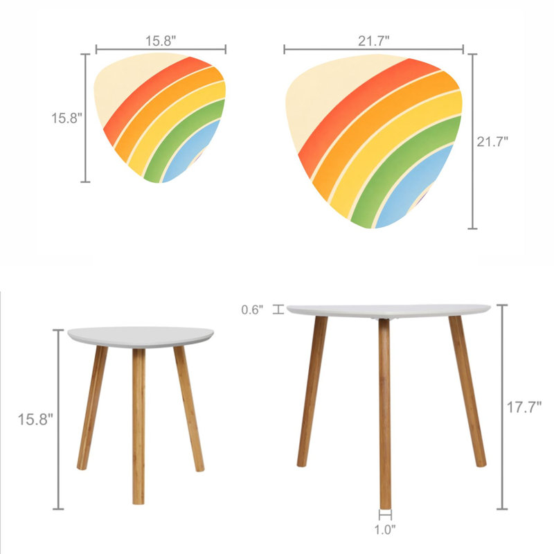 Ensemble de 2 tables basses gigognes Triangle