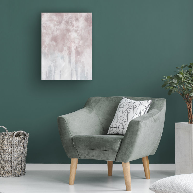 Art sur toile, "Lignes bologniques et rose brossé", H 14 po x l 19 po