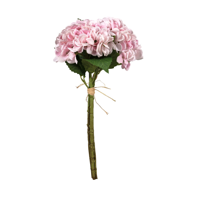 Hortensias roses avec ruban raphia, Rose