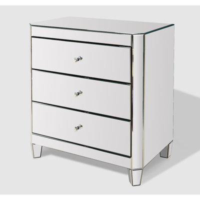 Morrow 3 Drawer Mirror End Table