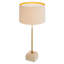Table Lamp Rialta travertine vintage brass finish incl shade