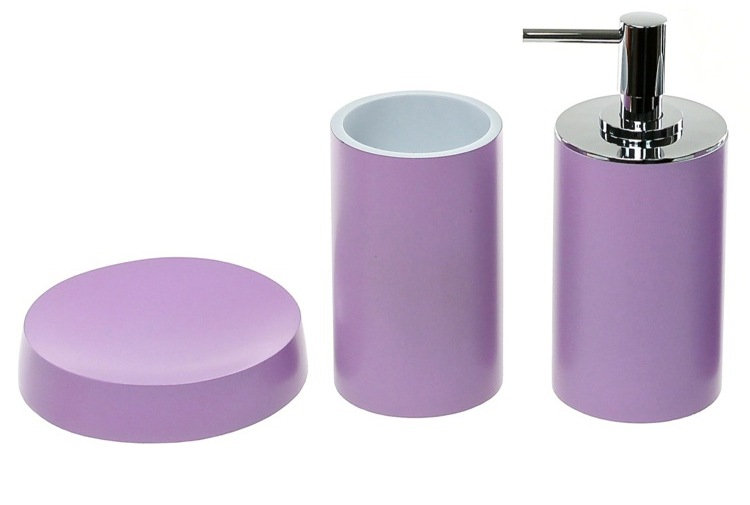 Parkgate Resin Bathroom Accessory Set, Lilac
