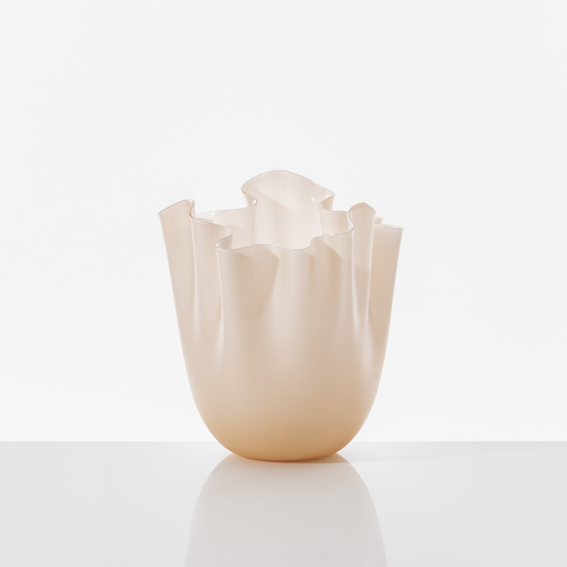 Venini Fazzoletto Vase, 12.2" H x 9.06" W x 9.06" D, Gray