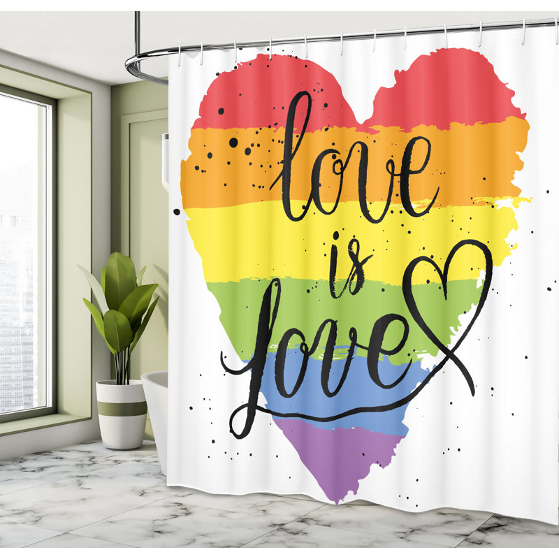 Ensemble de rideau de douche Pride + crochets, H 69 po x l 105 po