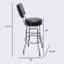 Tabouret de bar rotatif à dossier double avec anneaux Retro Home-10955876