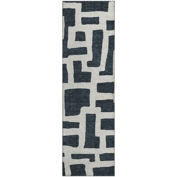 Premium Machine Washable Prisco Black Rug
