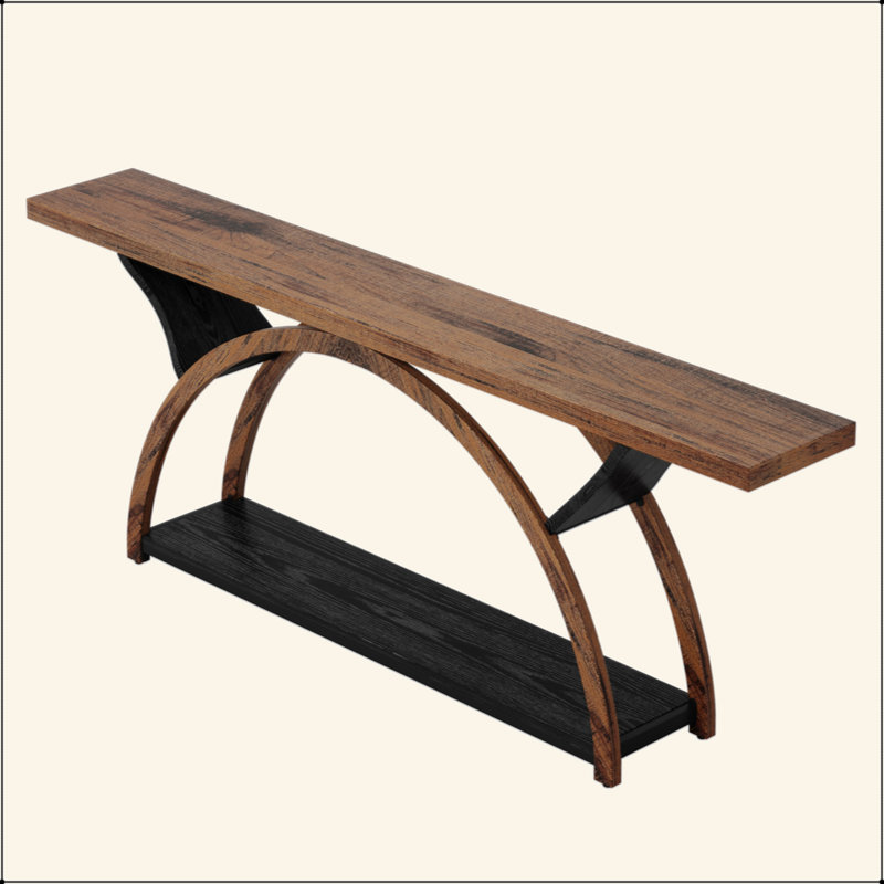 70.87" Console Table With Storage Shelf