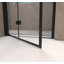 Porte de douche pliante, verre trempé de 1/4 po (6 mm), cadre en aluminium noir mat, film antidéflagrant