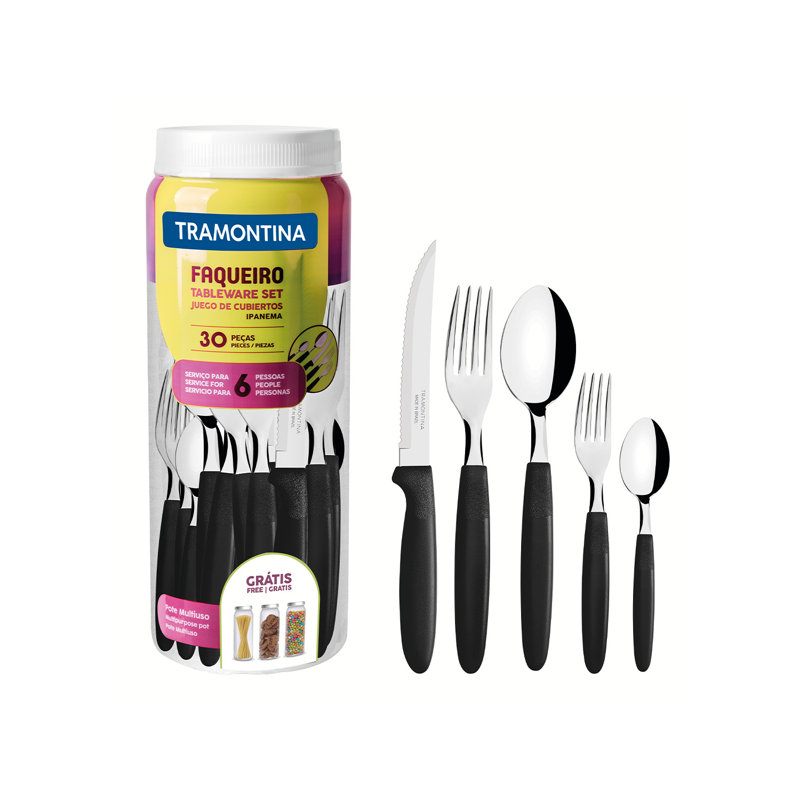 Tramontina 30 Pcs. Cutlery Set With Organiser