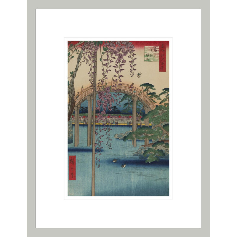 À l'intérieur du sanctuaire Kameido Tenjin (Kameido Tenjin Keidai) n ° 65 de Cent vues célèbres d'Edo par impression giclée encadrée
