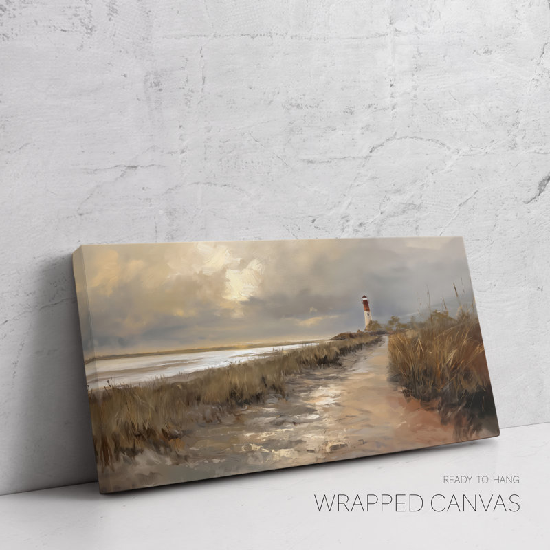 «Hilton Head Beach», reproduction d'art rétro, art mural, maison de plage, Toile tendue, H 16 po x l 32 po x P 1,5 po