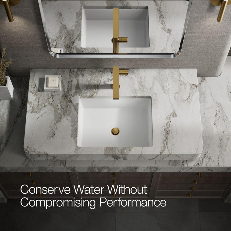 Single-Handle Bathroom Faucet with Drain Assembly, Vibrant Brushed Moderne Brass