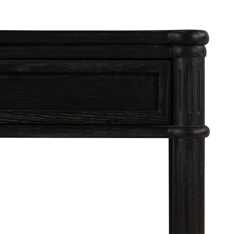 Toulouse 1 - Drawer Solid Wood Nightstand, Distressed Black