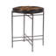 Table d'appoint Classic Classic avec structure en métal - 23,5H x 22D 22W, noir et brun