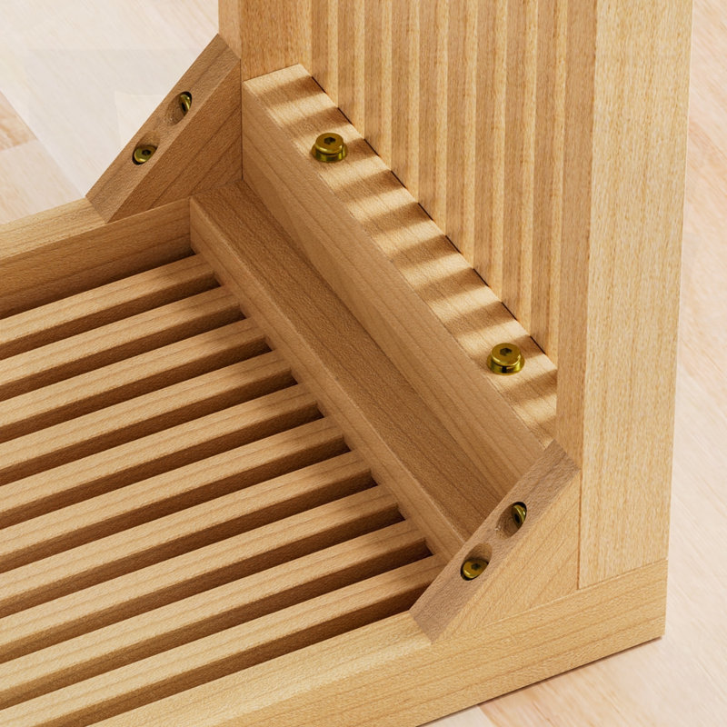 Console étroite en bois massif, Naturel, H 16,92 po x l 17,71 po x P 12,99 po