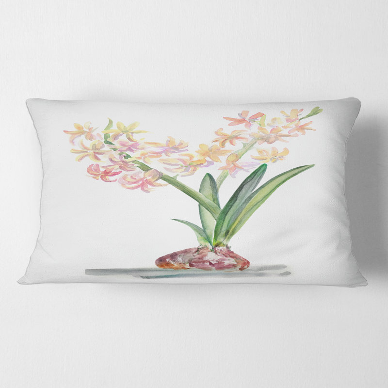 Rectangle, jacinthe fleurie au printemps - Coussin décoratif imprimé traditionnel