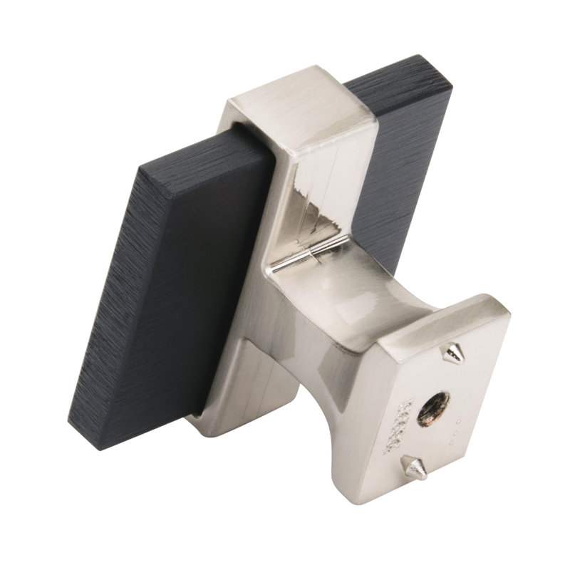 1-3/8" Brushed Matte Black and Satin Nickel Square Knob