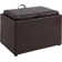 Saribel 22.75" Wide Faux Leather Rectangle Ottoman with Reversible Tray