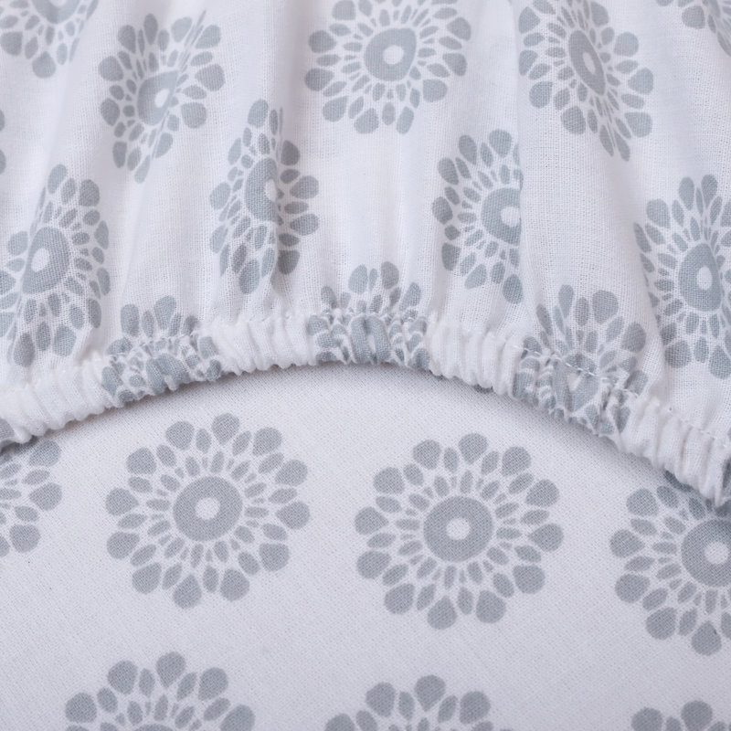 Ensemble de draps 100% coton 200 fils, Mandalas gris, Simple