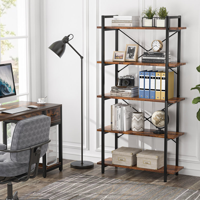 Fard 31.5'' W Steel Shelving Unit, Brown