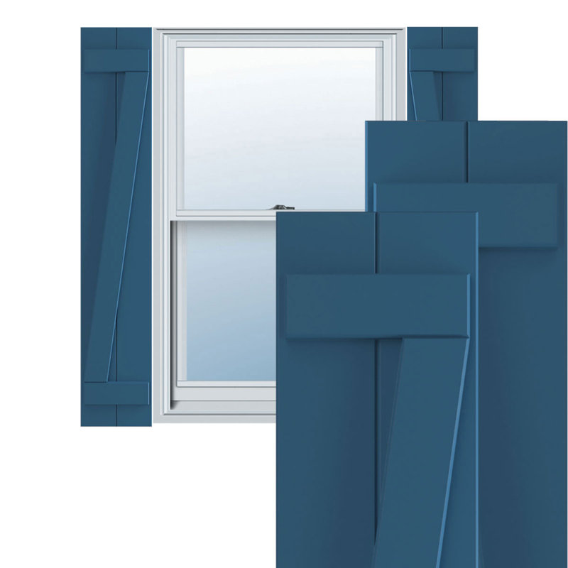Volets en PVC True Fit, Bleu séjour, 10.75", 66"