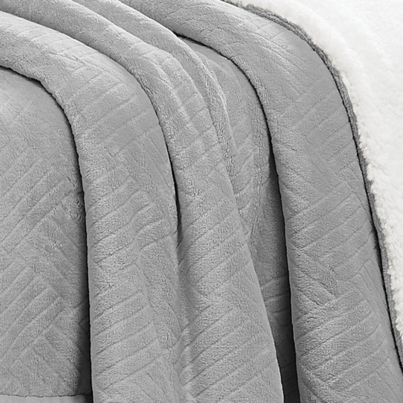 Couverture en fausse fourrure véritablement douce, Simple extra long, Gris