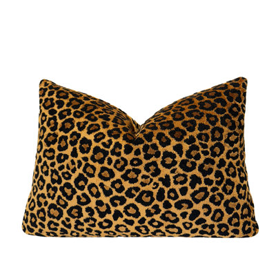 Housse de coussin lombaire en velours Leopard