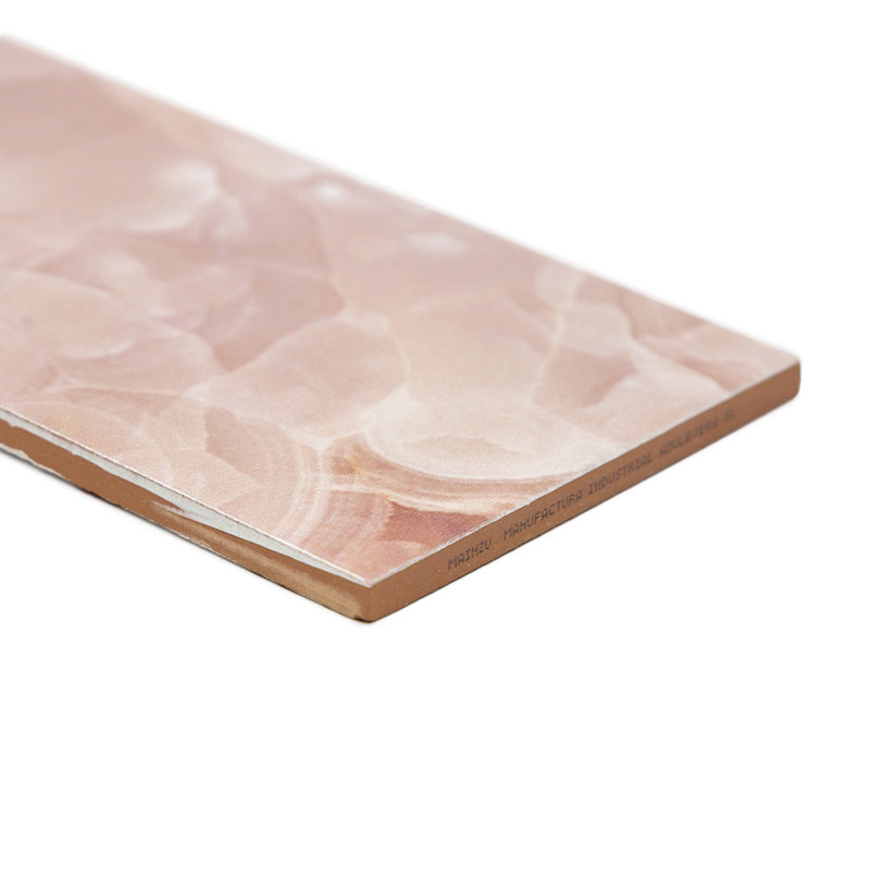 Isla 4" x 12" Glossy Ceramic Subway Wall Tile, Rosewood