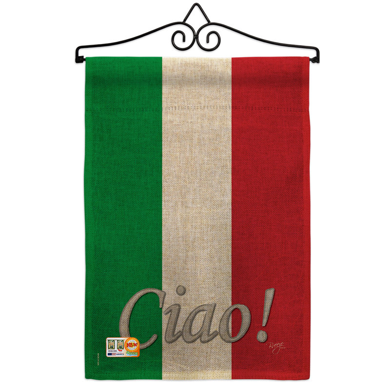 En toile jute 2 faces italien de 19 po x l 13 po drapeau de jardin