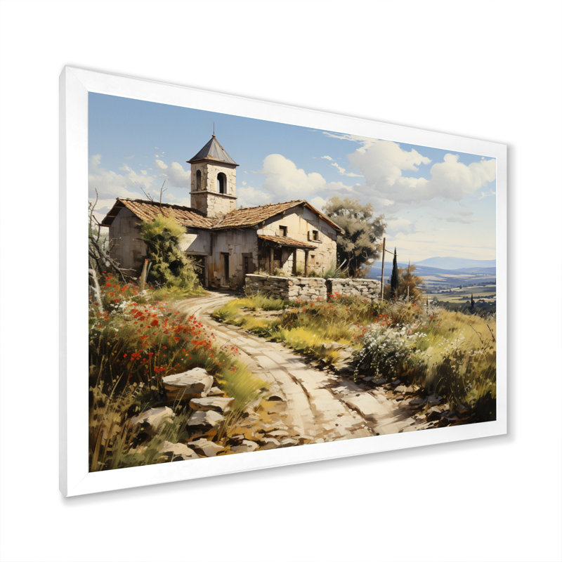 Country Charm Village, reproduction d'art sur toile, H 12 po x l 20 po x P 1 po, Cadre simple blanc