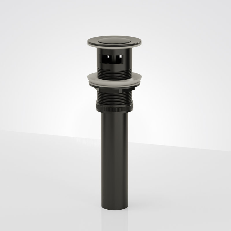 Drain escamotable de lavabo de salle de bain avec trop-plein, Noir mat