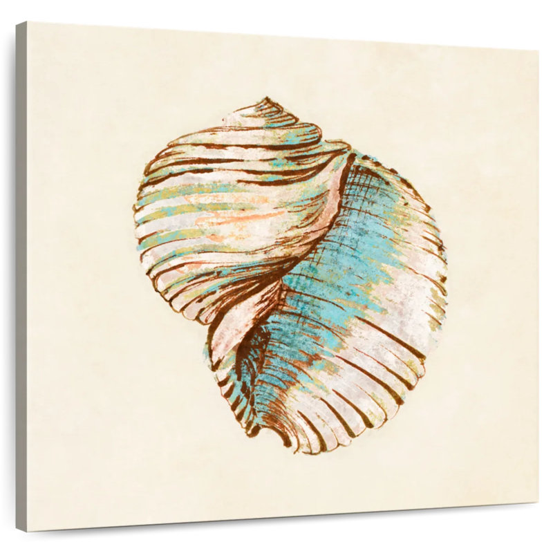 Aletra Coastal Teal Seashell IV, 30" H x 30" W