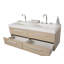 1400mm Wall Mounted Double Sink Vanity Unit-13695476