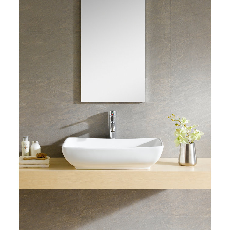 NEW LIGHT Rectangular ceramic handrinse basin By CERAMICA