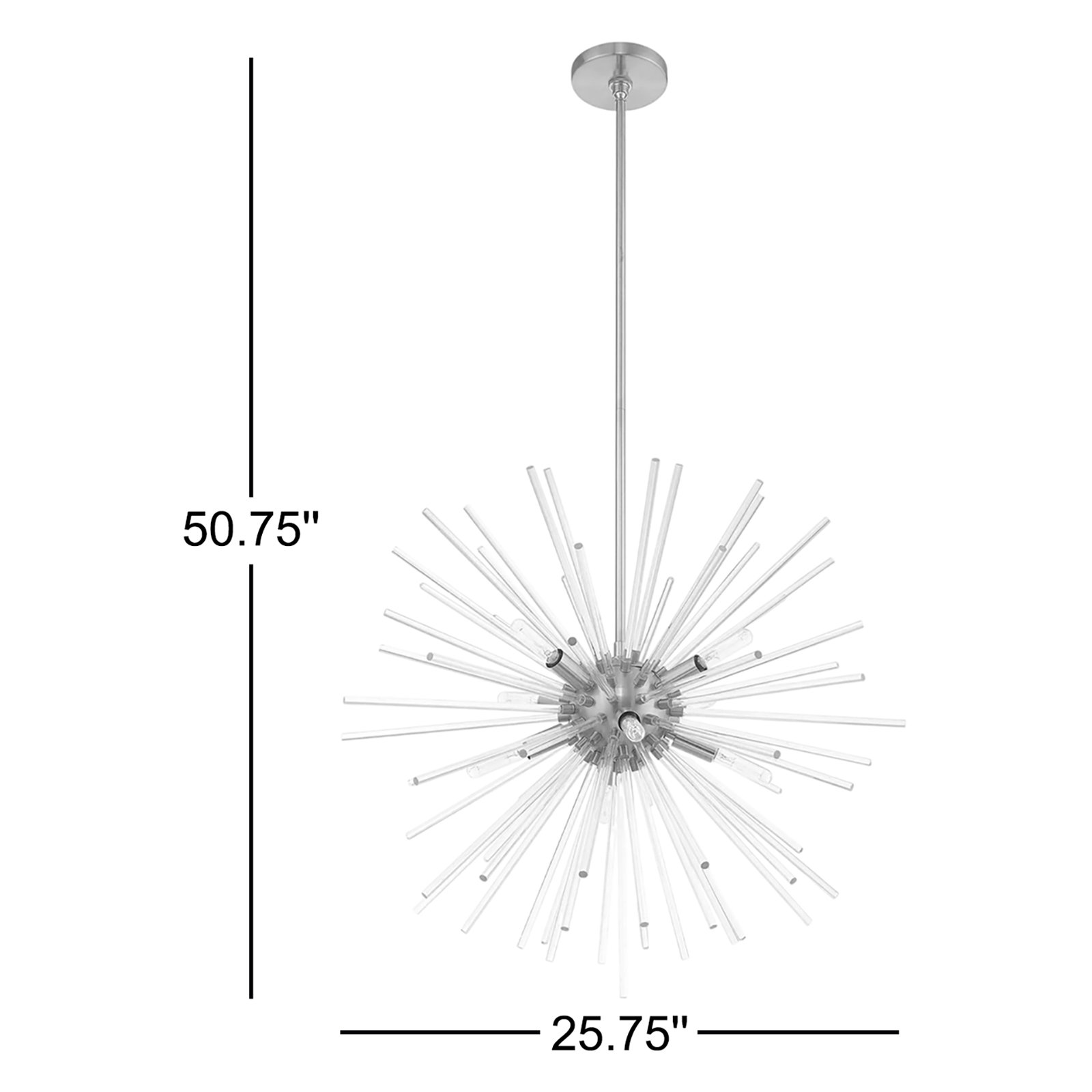 Ryzen 6 - Light Dimmable Sphere Chandelier, Satin Brass, 25.75'' H x 15.75'' W x 25.75'' D