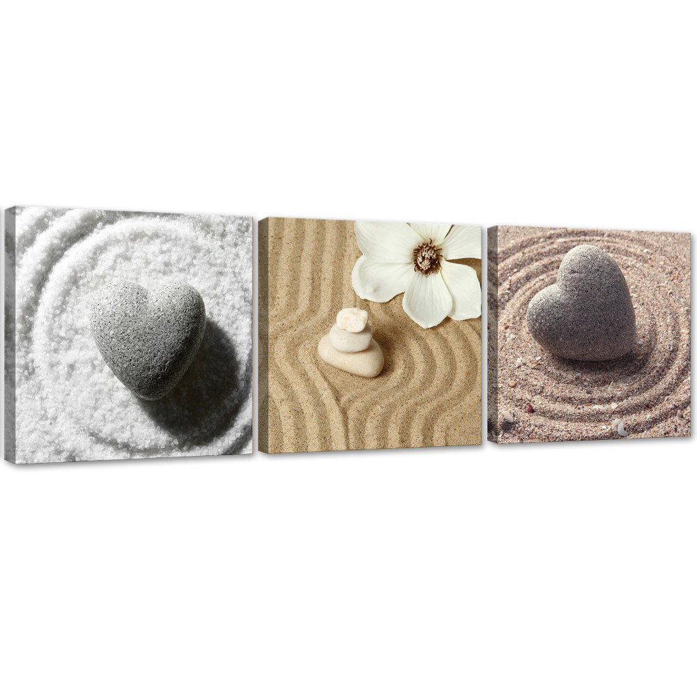 Leinwandbild Heart Zen Sand