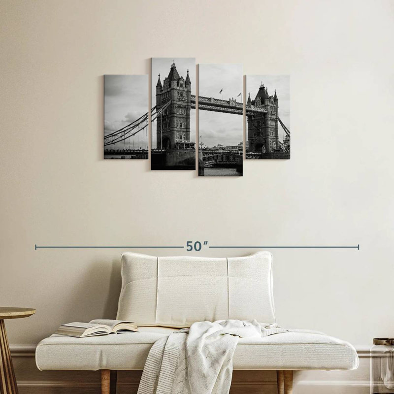 Lilie Tower Bridge en monochrome, H 22 po x l 36 po