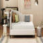 Lit de jour simple en lin en forme de L, avec pieds en bois massif, beige-10405759-10405757