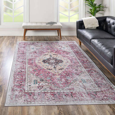 Engelhardt Floral Machine Made Power Loom Chenille Area Rug in Ivory/Pink Mistana Rug Size: Rectangle 9'2 x 12'2