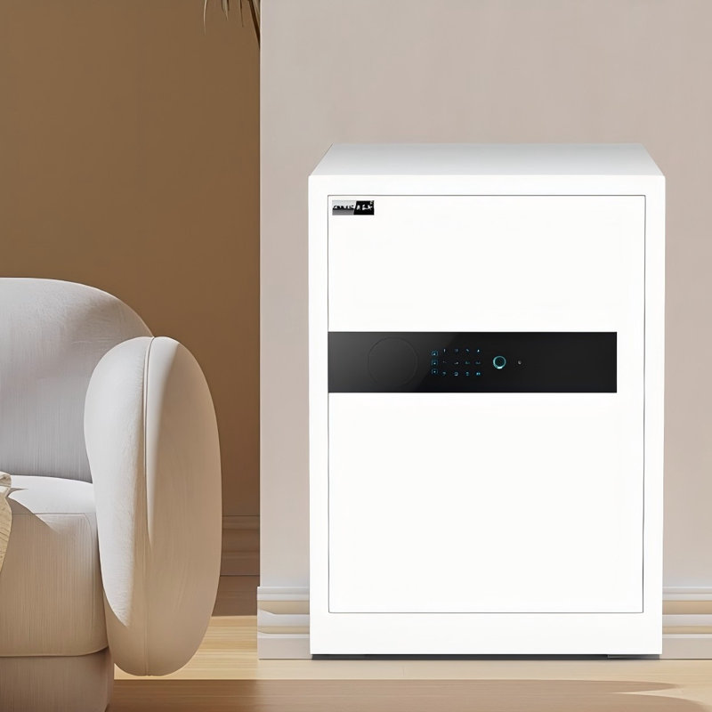 Minimalist White Fingerprint and Password Safe Cabinet