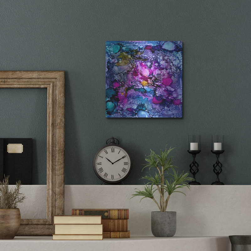 Art mural en métal luxueux «Purple Outburst II» par Regina Moore, art mural en métal, 36 po x 36 po, H 12 po x l 12 po