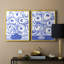 «Blue Brush Flowers I», reproduction encadrée de qualité supérieure - prête à être accrochée - aucun clou requis - aucun clou requis-728780316-728780314