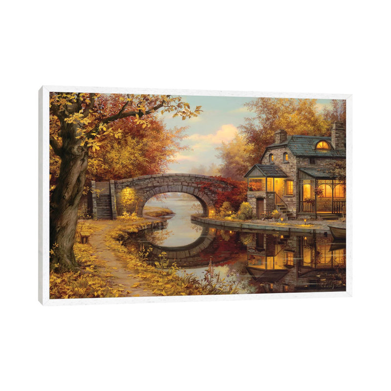 Tranquility by Evgeny Lushpin - Painting on Canvas, 66.04 cm H x 45.72 cm W, White Framed Canvas
