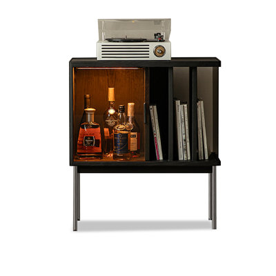Black + Gray + Silver Solid + Manufactured Wood + Tempered Glass + Stainless Steel Display Cases